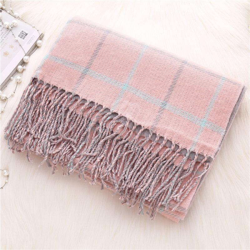 Double-sided plaid scarf women - melvincucci