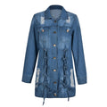 Down Jacket Loose Coat Jackets For Women Printed Tops denim - melvincucci