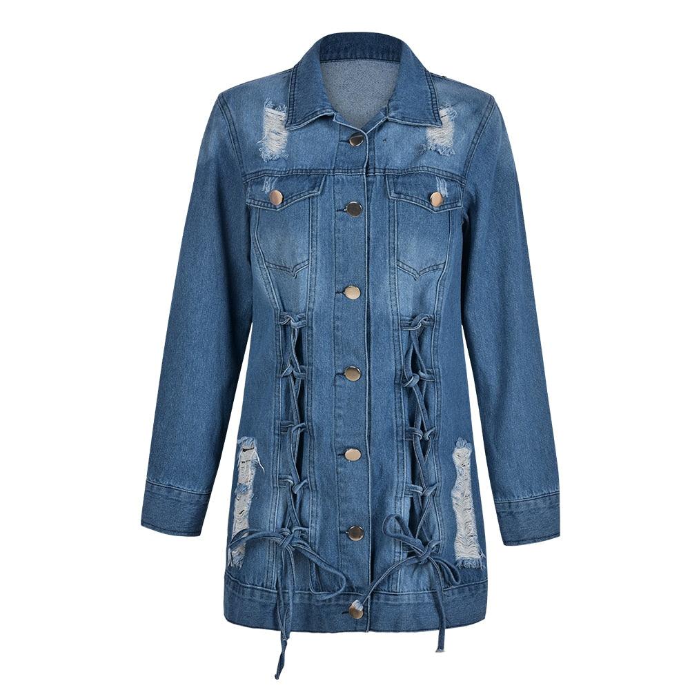 Down Jacket Loose Coat Jackets For Women Printed Tops denim - melvincucci
