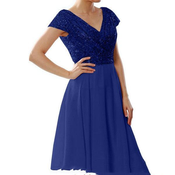 Dress Ladies Knee-Length Club Evening Dress Waist Dress Oversized Elegant Dress - melvincucci