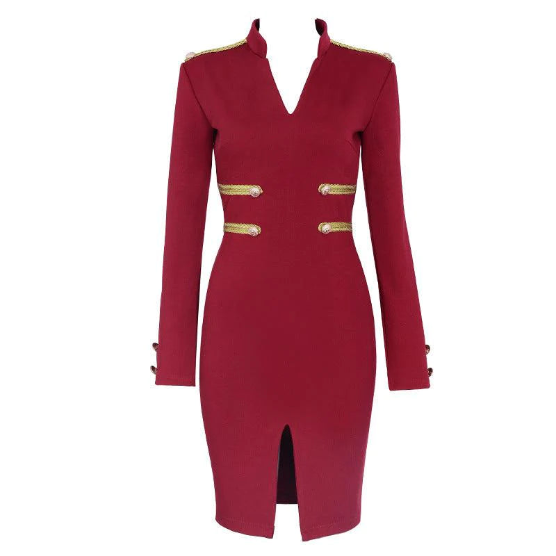 Dress sexy dress long sleeve midi dress - melvincucci