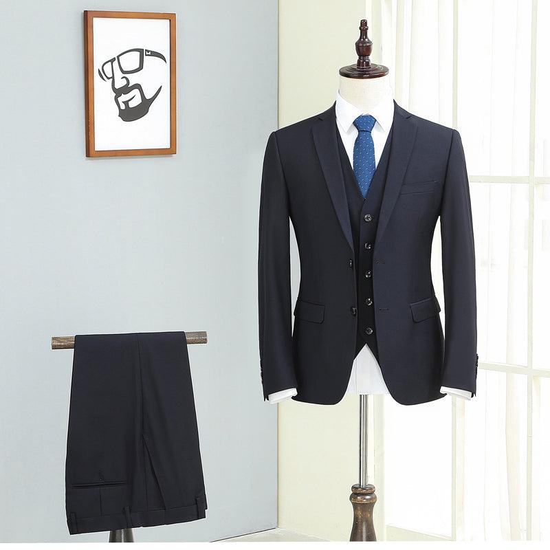 Suit Suit Men's Three-piece Korean Style Slim Autumn Casual Suit - melvincucci
