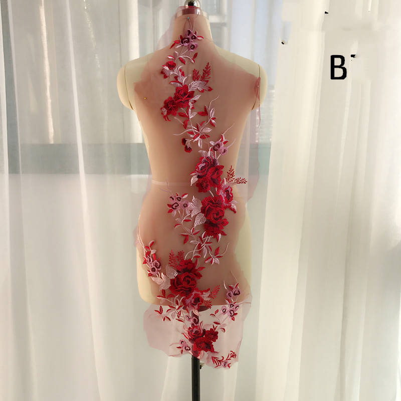 Dress Evening Dress Accessories Lace Fabric Multicolor Computer Embroidered Children's Clothing Decoration