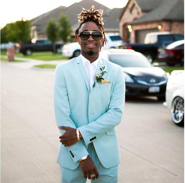 Color Formal Solid Color Two-piece Suit - melvincucci