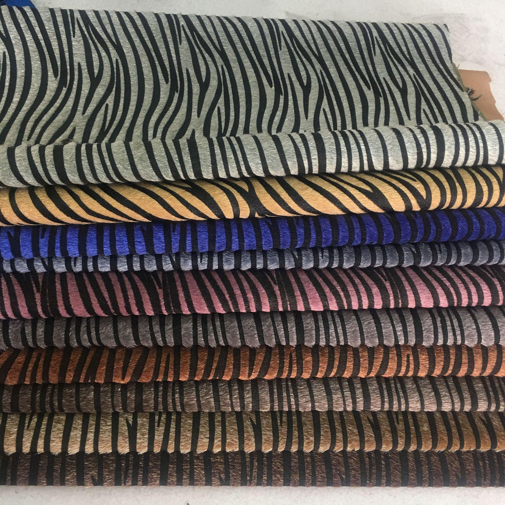 Faux Horsehair Zebra Leather Printed Fabric - melvincucci