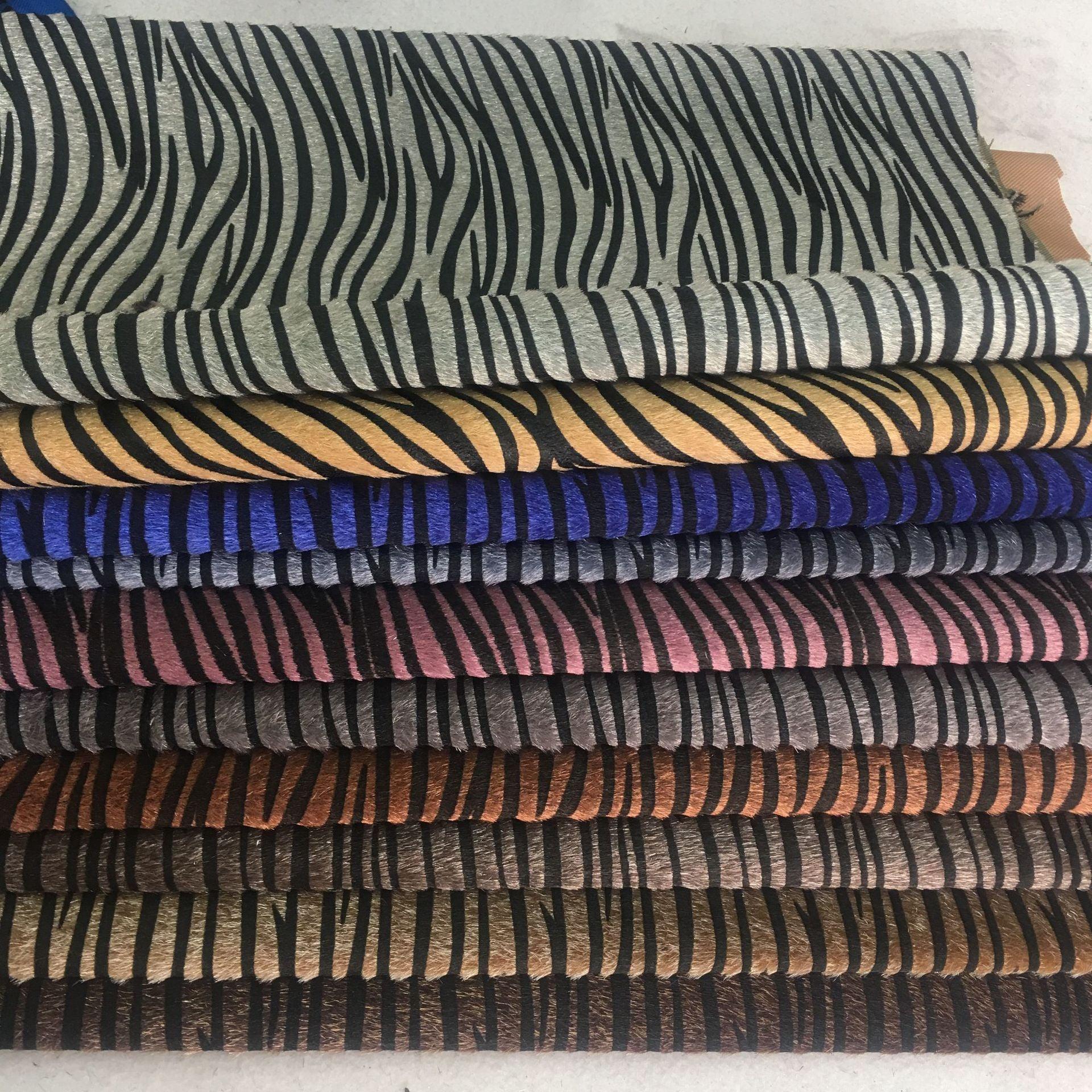 Faux Horsehair Zebra Leather Printed Fabric - melvincucci