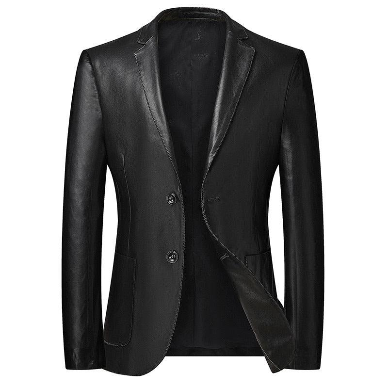 Autumn Men's Fertilizer Plus Size Business Casual Leather Suit - melvincucci