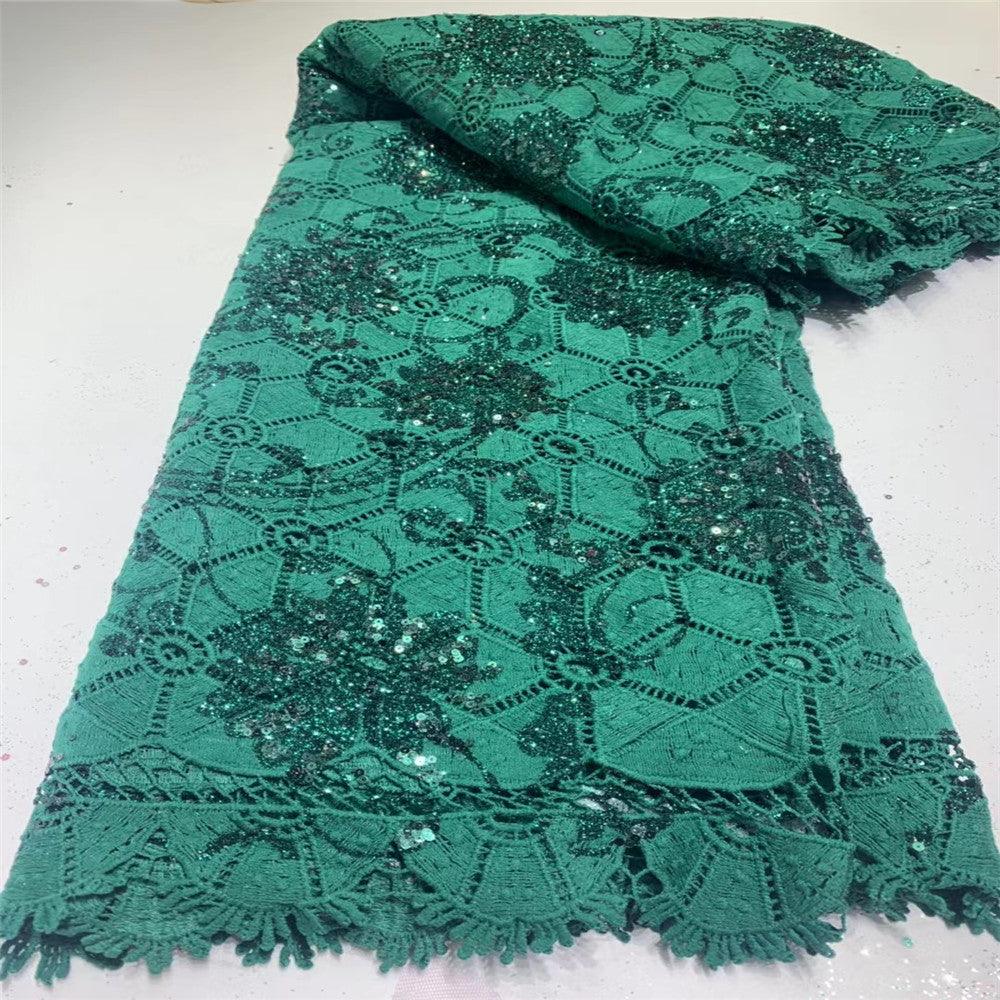 Sequin Lace Water Soluble Embroidered Lace Evening Wedding Dress Fabric - melvincucci