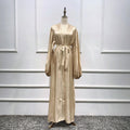 Eid Muslim Abaya Dress Kimono For Women Fashion Shining Silklike Summer Abayas Cardigan Puff Sleeve Dubai Turkey Clothes - melvincucci