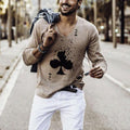 Elastic Mens T-Shirt V-Neck Long Sleeve Men T Shirt - melvincucci