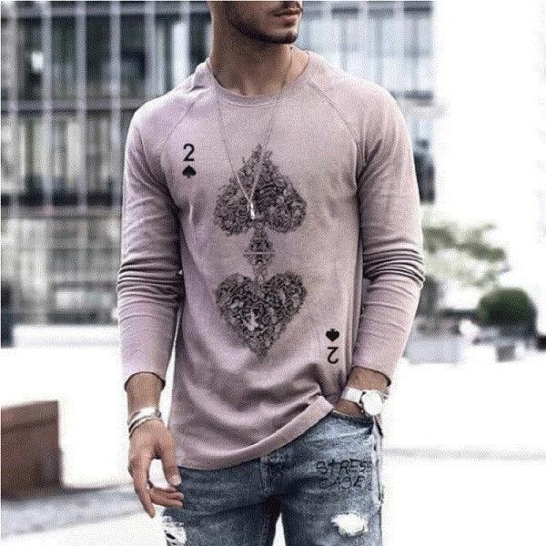 Elastic Mens T-Shirt V-Neck Long Sleeve Men T Shirt - melvincucci