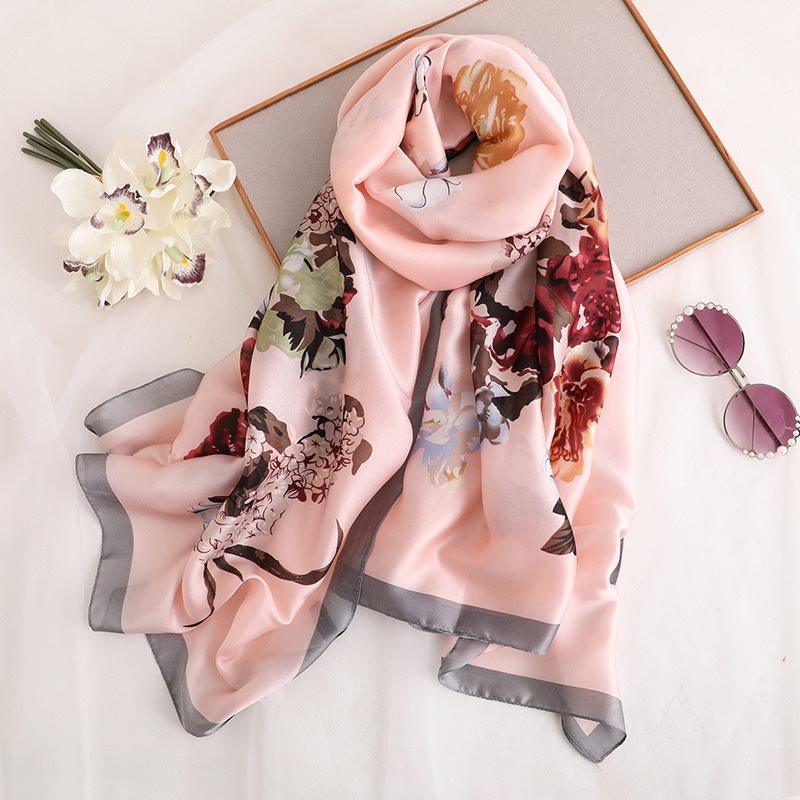 Elegant And Atmospheric Scarf For Women, Fashion Imitation Silk Air Conditioning Shawl - melvincucci