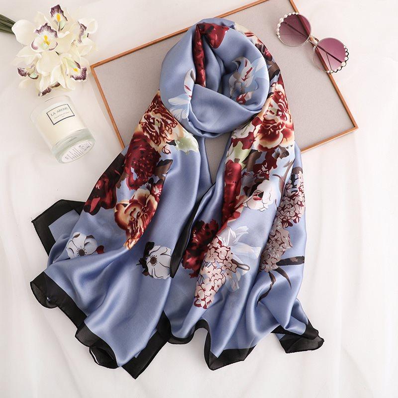 Elegant And Atmospheric Scarf For Women, Fashion Imitation Silk Air Conditioning Shawl - melvincucci