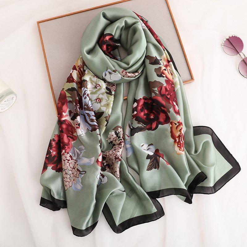 Elegant And Atmospheric Scarf For Women, Fashion Imitation Silk Air Conditioning Shawl - melvincucci