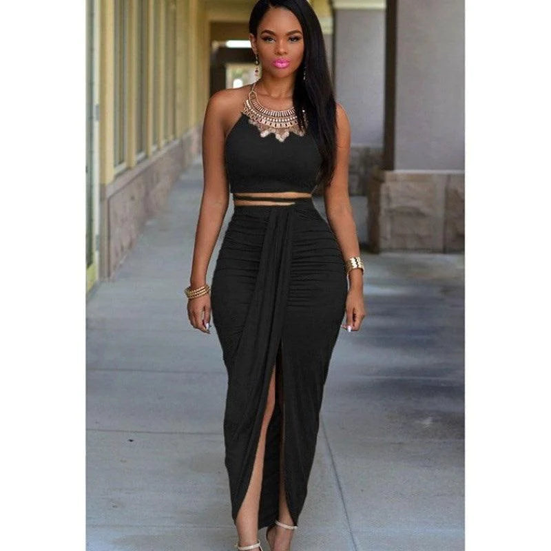 Elegant Dress Ladies Sexy Party Long Dress Two-piece Dress Dress - melvincucci