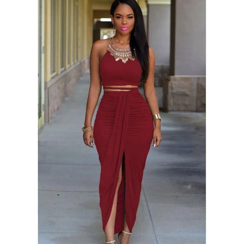 Elegant Dress Ladies Sexy Party Long Dress Two-piece Dress Dress - melvincucci
