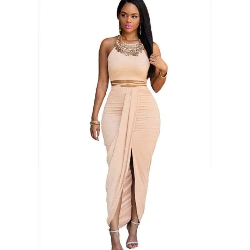 Elegant Dress Ladies Sexy Party Long Dress Two-piece Dress Dress - melvincucci
