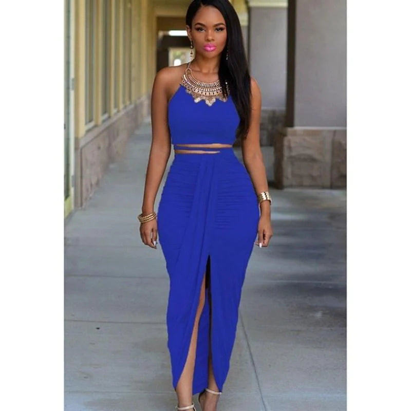 Elegant Dress Ladies Sexy Party Long Dress Two-piece Dress Dress - melvincucci