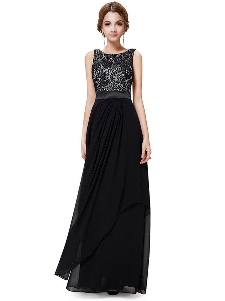 Elegant long dress cocktail dress lace dress - melvincucci
