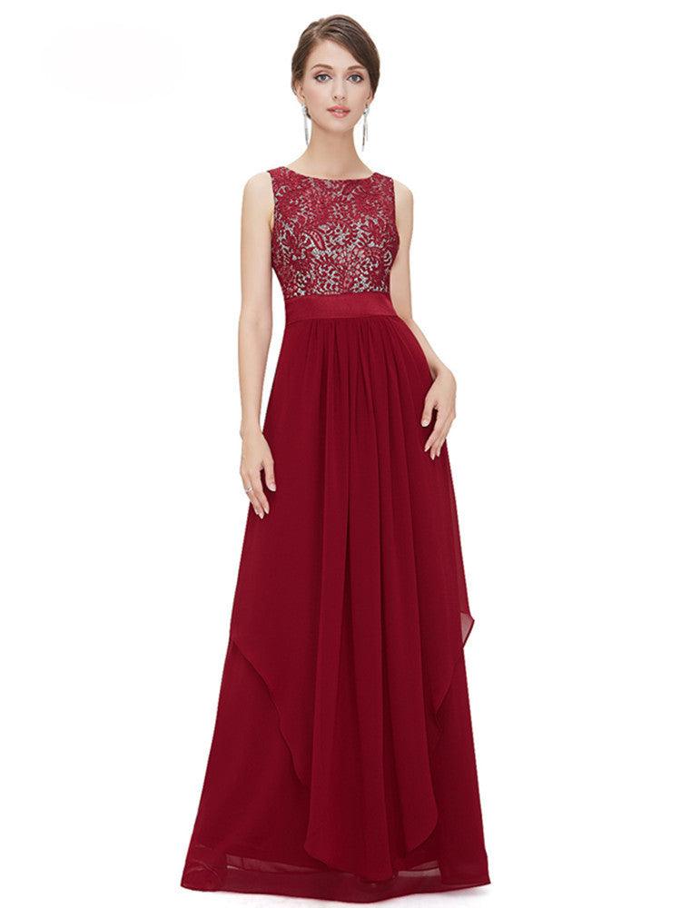 Elegant long dress cocktail dress lace dress - melvincucci