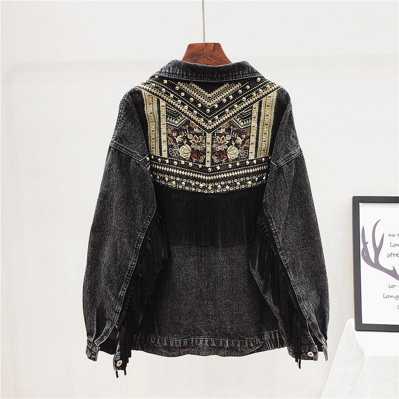 Embroidered Denim Jacket Women Loose Korean Style Wild Spring And Autumn Net Red Denim Jacket - melvincucci