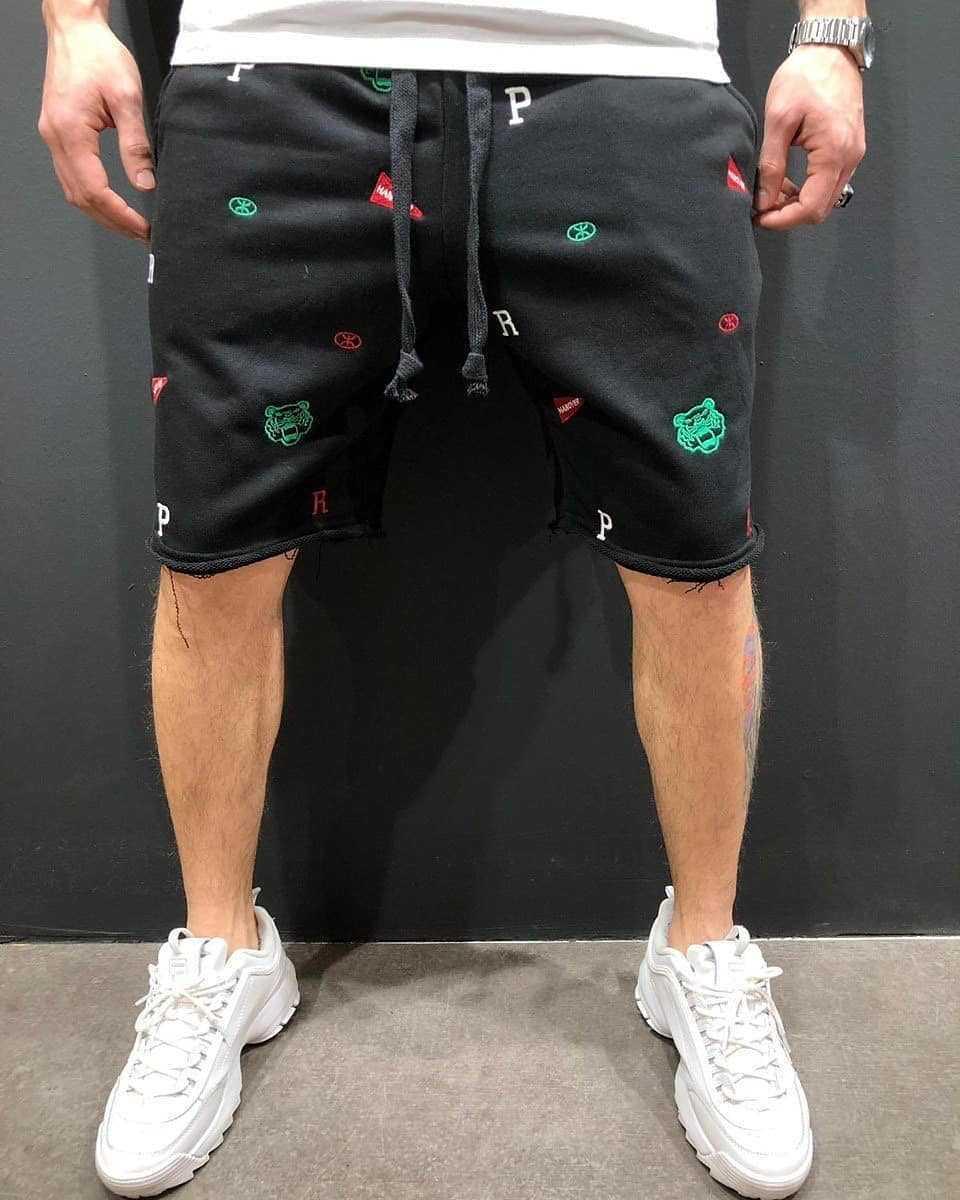 Embroidered shorts beggar pants men's pants - melvincucci