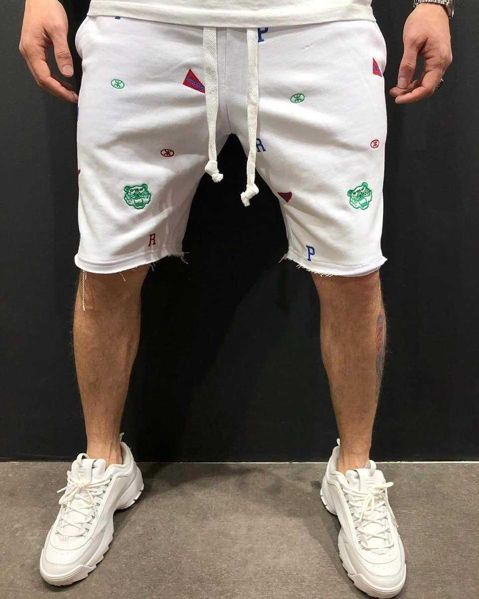 Embroidered shorts beggar pants men's pants - melvincucci