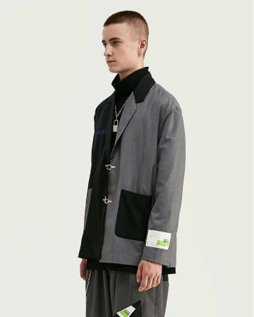 English Embroidered Vintage Patch Loose Men's Suit - melvincucci