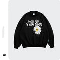 English printed loose crew neck sweater men - melvincucci