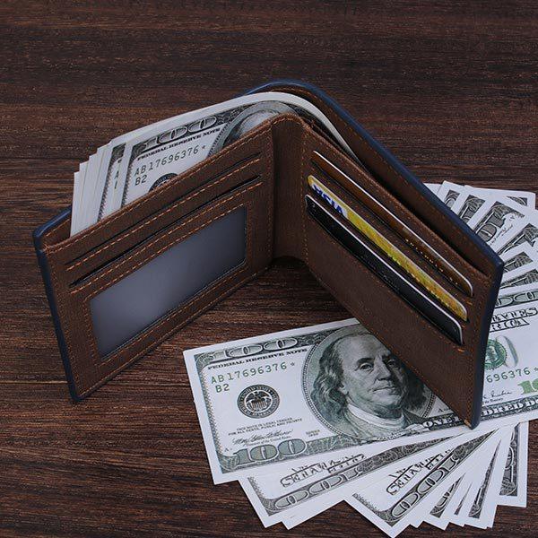 Engraving men Personalized inscription Photo engraved short wallet wallet personalized handbag postcard engraved wallets leather wallets - melvincucci