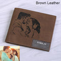 Engraving men Personalized inscription Photo engraved short wallet wallet personalized handbag postcard engraved wallets leather wallets - melvincucci