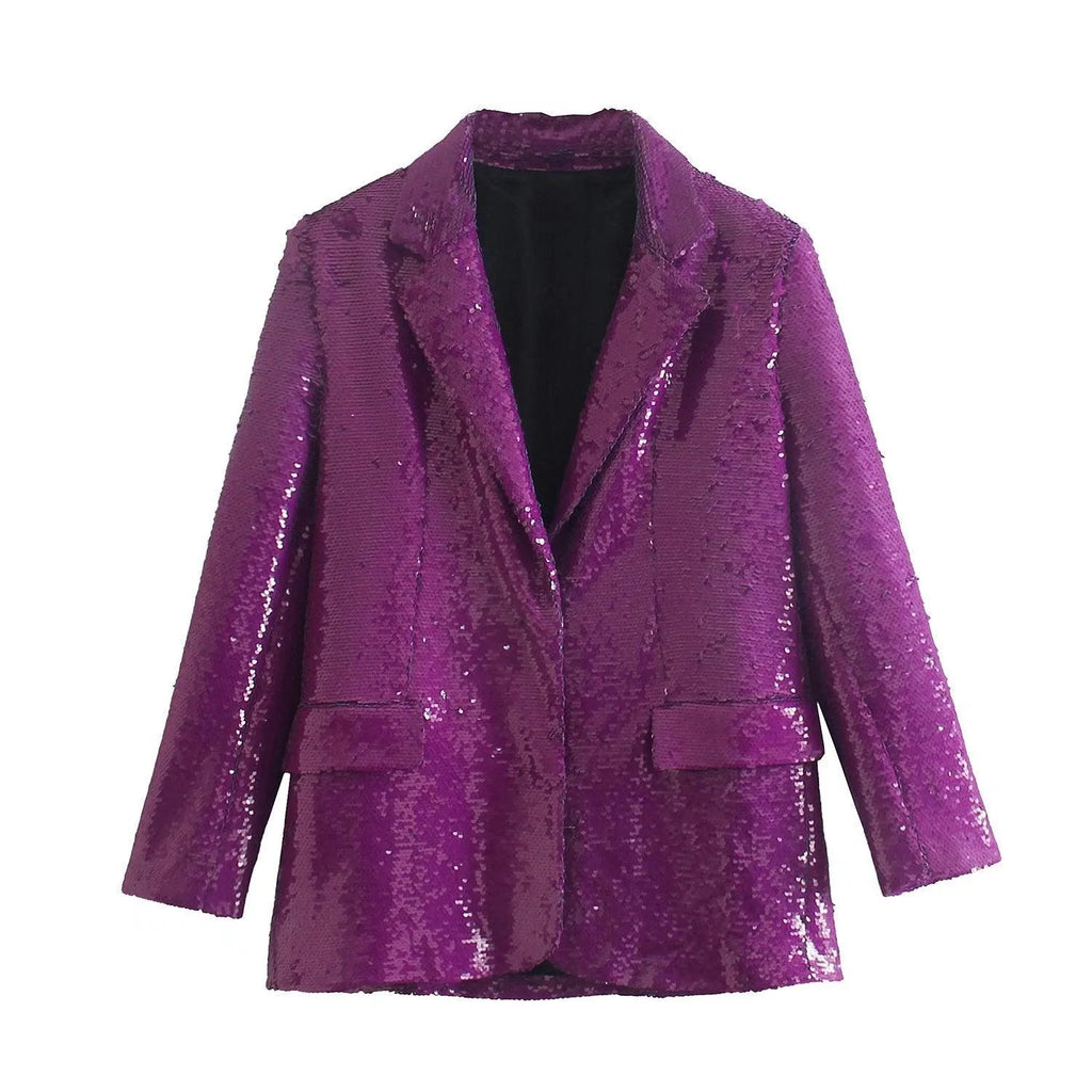 European And American All-match Sequined Loose Blazer - melvincucci
