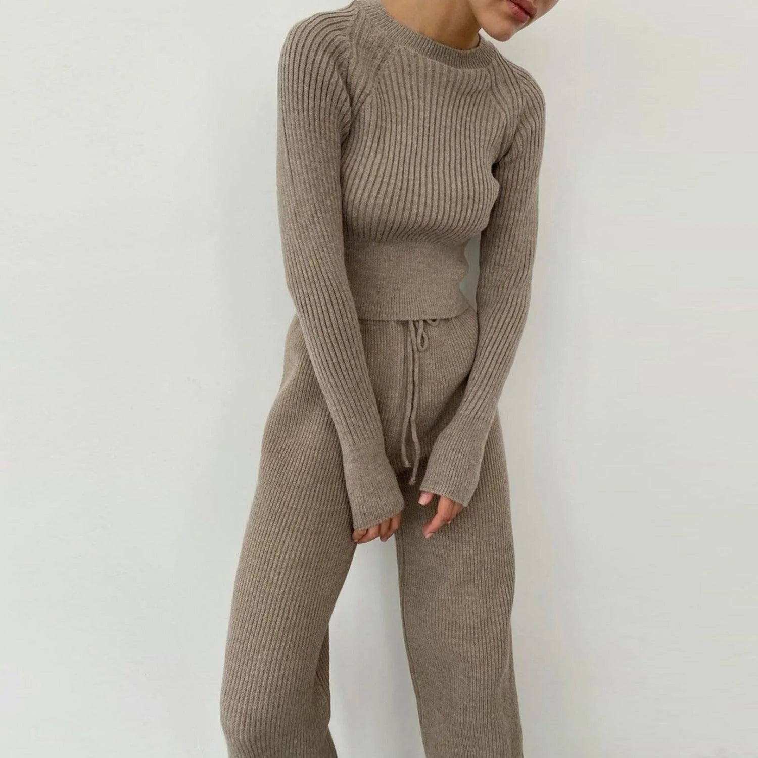 European And American Casual Women's Knitted Sweater Suit - melvincucci
