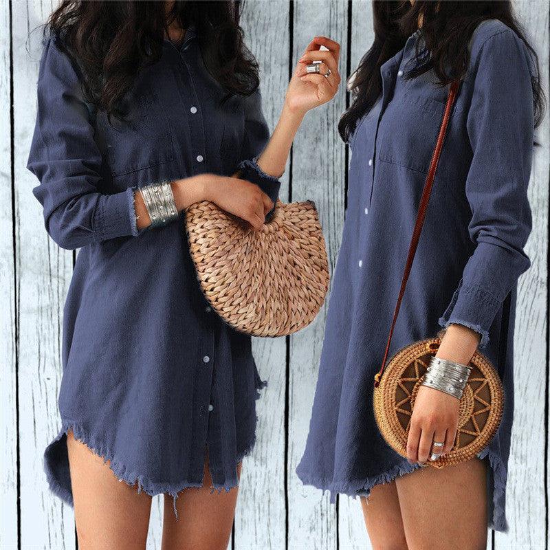 European and American Fashion Fringed Denim Shirt Women - melvincucci