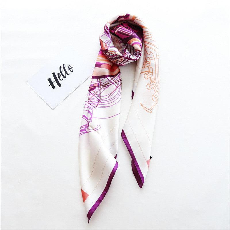 European And American Large Square Scarf Line Rose Scarf Elegant Ladies Scarf - melvincucci