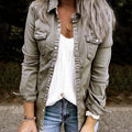 European and American mid-length denim jacket women - melvincucci