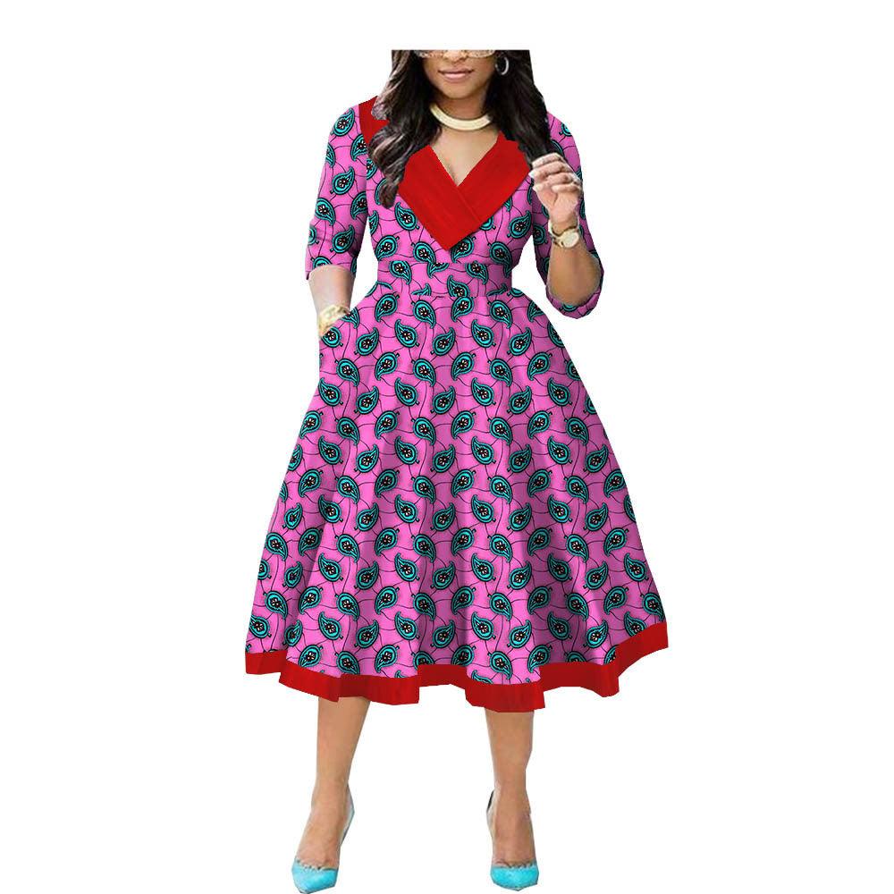 Explosive African Ethnic Double-Sided Printing Export Batik Cotton Dress - melvincucci