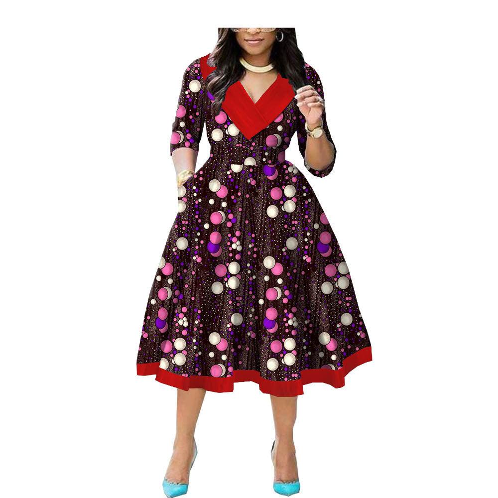 Explosive African Ethnic Double-Sided Printing Export Batik Cotton Dress - melvincucci