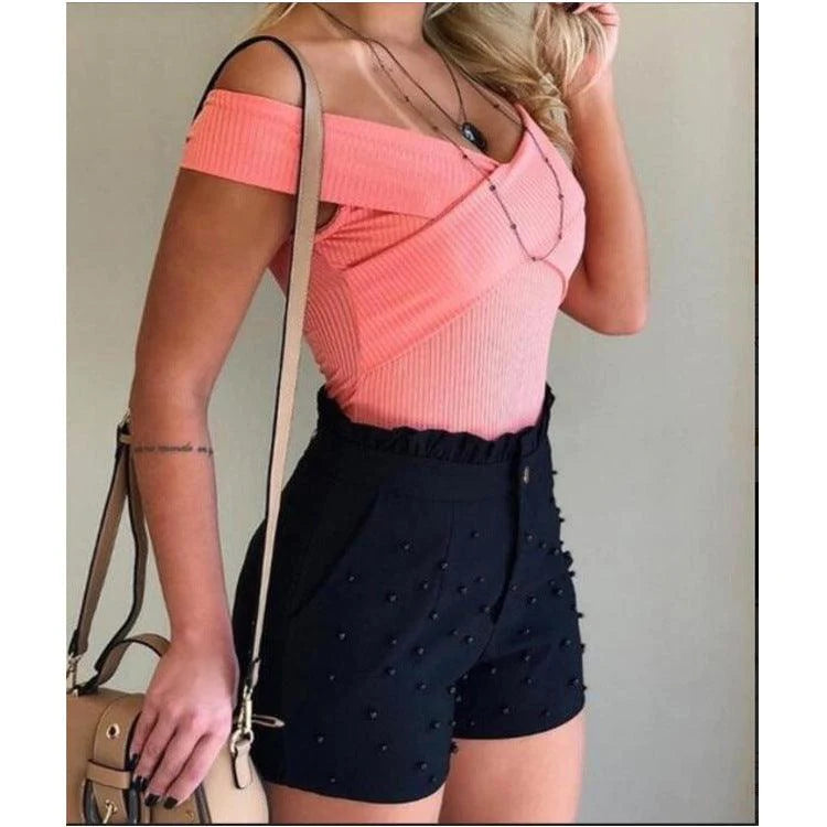 Explosive Style Women's Shorts, Gun Beads Solid Color Sexy Shorts Women - melvincucci
