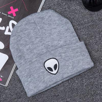 Extraterrestrial embroidery embroidery, street knitted hat, warm wool hat, men and women - melvincucci