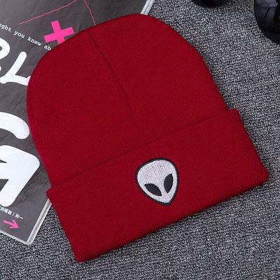 Extraterrestrial embroidery embroidery, street knitted hat, warm wool hat, men and women - melvincucci