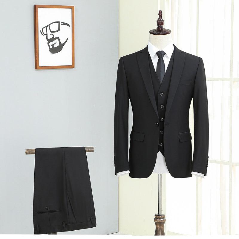 Suit Suit Men's Three-piece Korean Style Slim Autumn Casual Suit - melvincucci