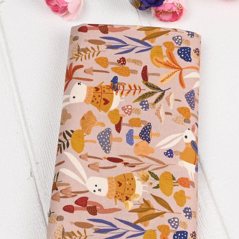 Muslin Bunny Squirrel Print Fabric Cotton Fabric - melvincucci