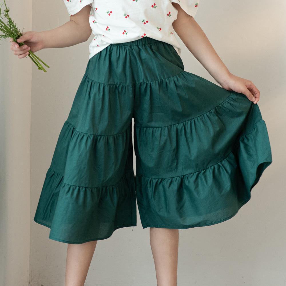 Korean Version Of Morandi Culottes Set Women's Big Kids Casual Pants Set - melvincucci