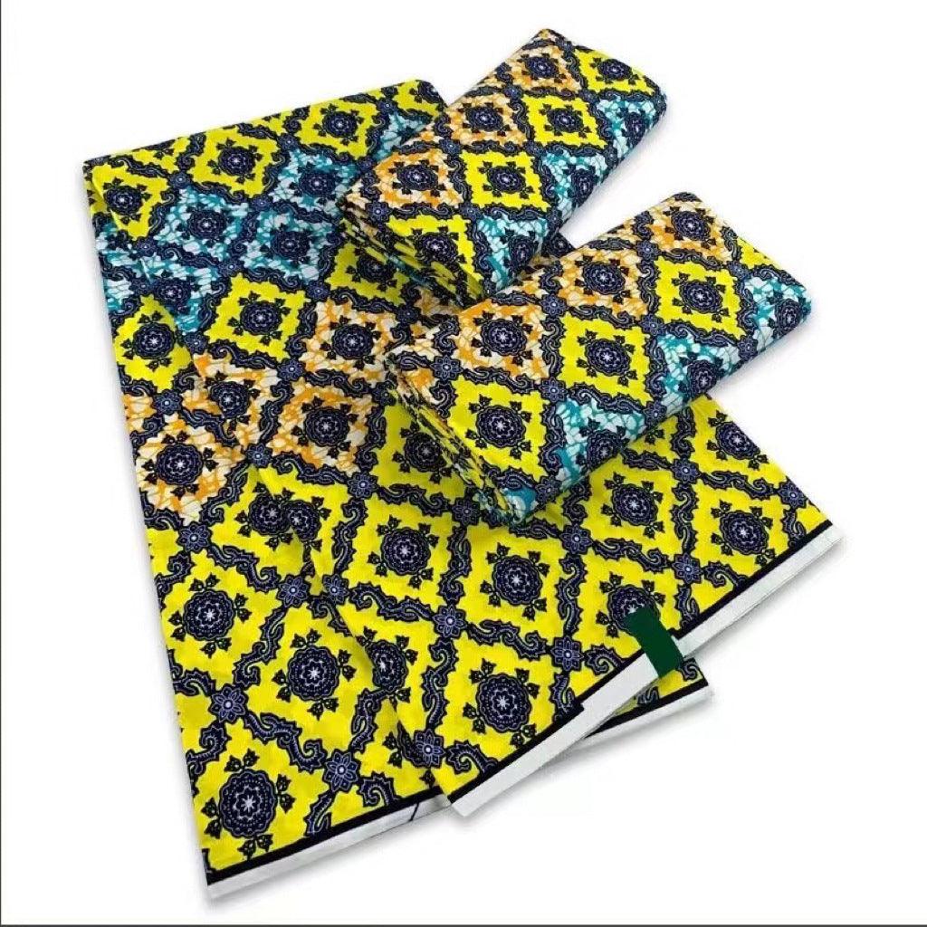 6 Yards African Wax Fabric Cotton Super Hollandais - melvincucci