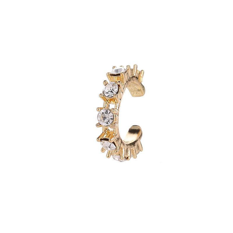 Diamond-studded Non-pierced Ear Clip Ear Buckle Earrings - melvincucci