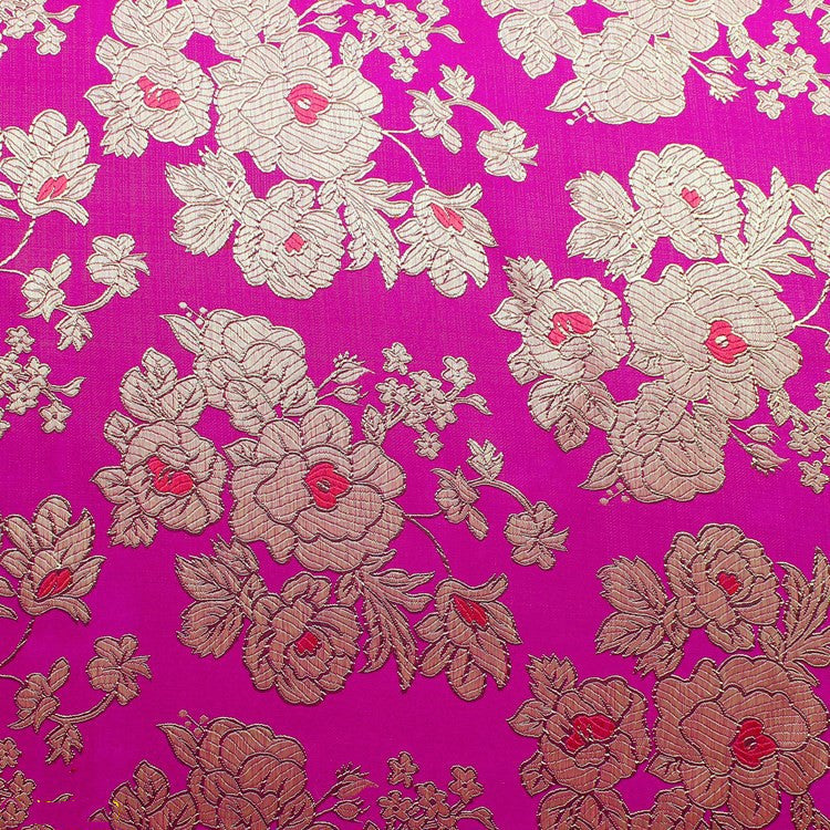 Gold And Silver Woven Jacquard Fabric
