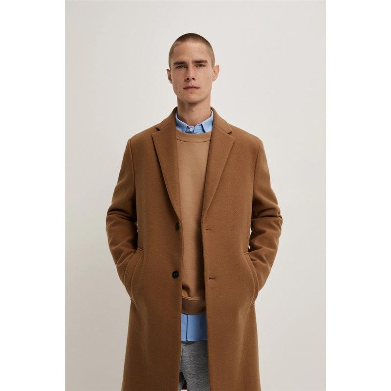 Men's Comfortable-fit Fabric Woolen Coat Jacket - melvincucci