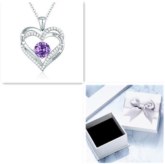 Female 925 Silver Twelve Birthstone Pendant Necklace - melvincucci