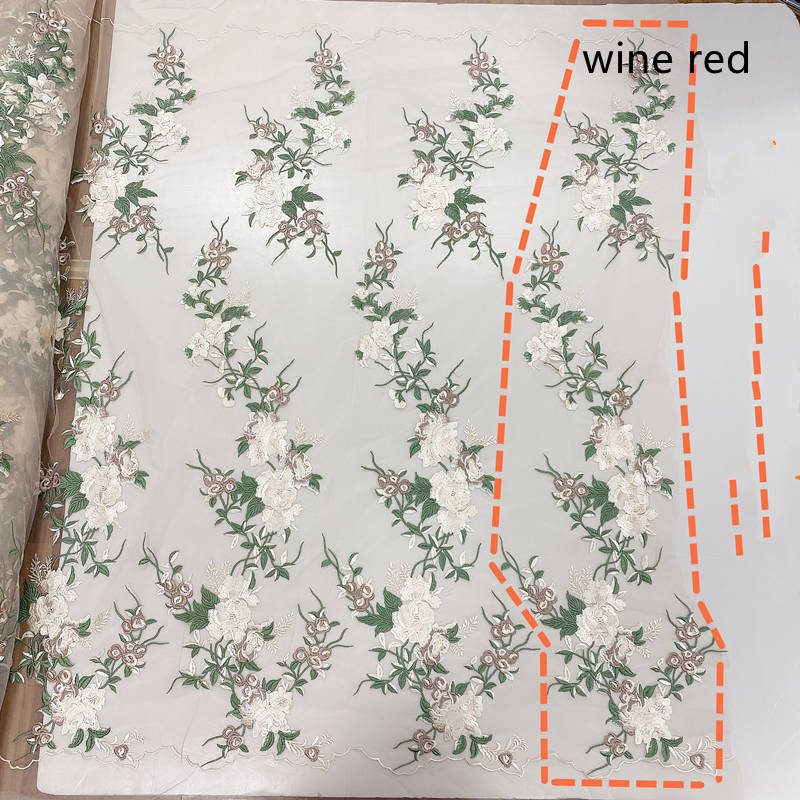Dress Evening Dress Accessories Lace Fabric Multicolor Computer Embroidered Children's Clothing Decoration